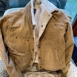 American Eagle tan corduroy trucker jacket